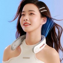 애띠앙 360도 풍향 4모터 넥 밴드 에어커튼 선풍기, 화이트