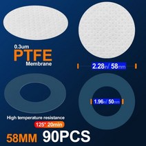 합성 종이 스티커 20 mm 03 μm 필터 버섯 넓은 입 단지 뚜껑 아래에 적용 재배용, 58mm 90pcs