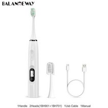 음파 칫솔 전동 초음파 칫솔 헤드 방수 소닉 스마트 밸런스 웨이 15 모드 성인 타이머 usb type c 충전식 ipx7 청소 lcd, p5s 녹색-2 헤드