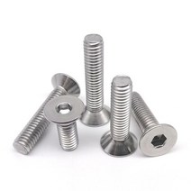 자동차봉인 번호판 볼트 너트 세트 10/50pcs M3 M4 M5 M6 M8 DIN7991 블랙 학년 10.9 스틸 304 스테인레스 육각 소켓 플랫 헤드 나사, [02] M8 10pcs, [25] 100mm, [01] 304 stainless steel