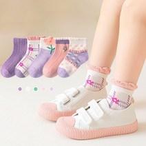 제이셀 SS148 유아여아아동 화사한꽃발목입체 아동양말 5켤레 세트