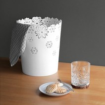 오너클랜 심플 플라워 오픈 휴지통(소)_W4979E9, 플라워휴지통_소(퍼플)