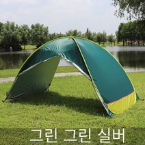 완전 자동 No-build 2 초 고속 개방 여름 태양 음영 및 자외선 차단제 텐트 바닥없는 해변 텐트, 더블, 싱글 도어 짙은 녹색 실버
