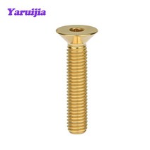 Tgou 티타늄 볼트 M8x15 20 25 30 35 40 45 50 55mm 플랜지 오토바이 디스크 브레이크 용 내부 외부 육각, 02 Gold_01 M8_03 25mm