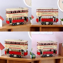 마트498 철제 전차 트램카 모형 조형물 장식소품 조각상 개업선물 촬영소품 책장미니어처 포토존 엔틱소품 앤틱