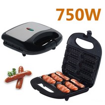 dmwd 전기 핫도그 와플 메이커 non-stick 코팅 크리스피 옥수수 프렌치 머핀 소시지 베이킹 머신 바베큐 아침 식사 eu 와플, 검은색