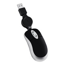사랑스러운 미니 유선 마우스 개폐식 USB 케이블 인체 공학적 사무실 컴퓨터 PC 노트북 게임용 마우스, Black
