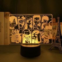 피규어케이스장 진열대 레고장식장루피 조로 3D 야간 조명 원피스 주변 아크릴 스탠드 방 장식 침대 머리, 37 HZW35