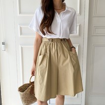 여자 5부 큐롯 와이드 핀턱반바지 치노 팬츠 슬랙스 키작녀 추천