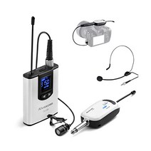 Alvoxcon 무선 헤드셋 라발리어 마이크로폰 시스템 알복스콘 라펠 마이크 베스트 아이폰 DSLR 카메라 PA 스피커 유튜브 팟캐스트 비디오 녹화 컨퍼런스 브이로깅 교회 인터뷰