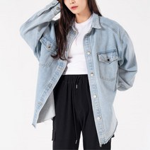 여자 보이쉬룩 오버핏 밑단커팅 셔츠자켓 30대여성