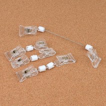 매장진열대 직선형 반달집게 투명쇼클립 POP매대 빵이름표 메모지홀더 POP꽃이, 1개, 집게 중