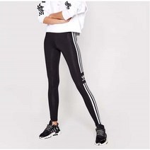 아디다스 레깅스 타이즈 오리지널 손나은레깅스 트레포일 타이츠검흰 여성용 레깅스/타이즈