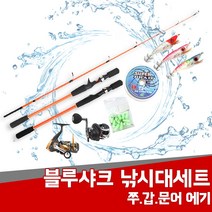 현진피싱 블루샤크 낚시대세트 문어 쭈꾸미 갑오징어 다운샷 선상 쭈꾸미세트 야광추 합사 스피닝릴 베이트릴, 06-C.스피닝대+합사+스피닝릴+에기3종+야광추 3호(10개입)