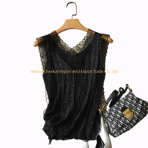 여성 여름 레이스 v 넥 이너웨어 니트 민소매 나시티 M21