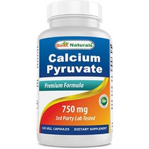 Best Naturals 칼슘 피루브산 허벅지를 위한 지방 연소 포뮬러 750 mg 120 캡슐 - 체중 감량을, 삼