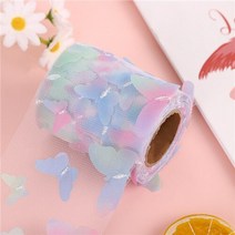 10 야드/롤 8cm 3D 나비 자수 얇은 명주 그물 Organza 리본 DIY 머리 활 수제 결혼식 파티 용품, [04] 12cm x 10y, [02] Color blue