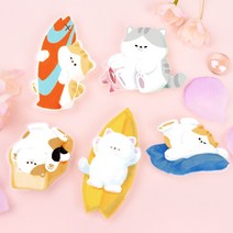 나인어클락 고양이 냥 두들 클리어 아크릴로 스마트 그립 핑거 톡 핸드폰 거치대, 꽈당이냥, 1개