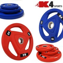 K4스포츠아몸디 우렌탄 컬러 중량원판 5KG 10KG 20KG 덤벨 바벨 역기원판역기봉 데드리프트 웨이트 홈트(K4-104), 레드, 20KG(K4-104)