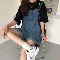 여름옷 여름 레이어드 패션 귀여운 멜빵 반바지:No9375ea