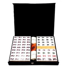 LINX Co. Ltd. Mahjong Tile Set Dragon (Ron) Pie 게임 컴팩트 한 파티 여행 야외 론 마작 스몰