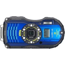 일본직발송 2. 리코 RICOH 방수 디지털 카메라 RICOH WG-4GPS 블루 방수 14M 내 충격 2.0M 내한-10도 RICO, One Size, 블루, GPS