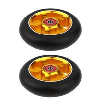 접이식전동킥보드 2pcs 100mm 푸시/킥/스턴트 스쿠터 휠 베어링 및 부싱 스케이트 보드 교체, 02 gold