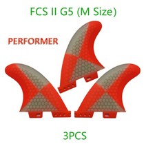 PERFORMER PC FCS2 서핑 보드 핀 중형 대형 G5 내부 포일 서핑 핀, 주황색