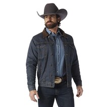 Wrangler 남성용 안감을 덧댄 웨스턴 스타일 데님 재킷 코트