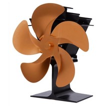 5 블레이드 에너지 절약 열 구동 스토브 팬 로그 우드 버너 Ecofan 조용한 가정용 벽난로 팬 효율적인 열 분배, 청동