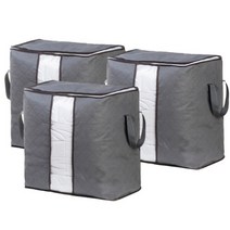 생활전문 패브릭 이불정리함, 그레이, 세로형 65L_2+1, 3개