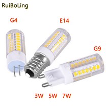 미니 E14 G4 G9 LED 램프 3W 5W 7W AC 220V 옥수수 전구 SMD2835 360 빔 각도 할로겐 샹들리에 조명 교체, 02 웜 화이트_02 5W_02 G4