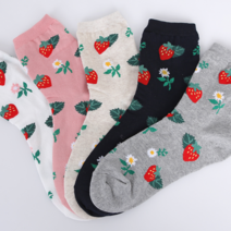 [파라노말샵] (5개세트 국산 딸기 발목양말()