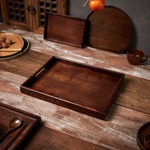 모던하우스 L 물푸레나무 직사각 핸들쟁반 다크브라운 41x31, 단품