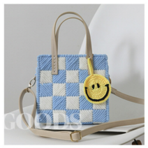 미우크 체커보드백 망스티치 diy 가방만들기 뜨개질 네트망 공예, 스카이