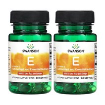스완슨 비타민E 90mg(200IU) 소프트젤 60정, 2팩, 60개