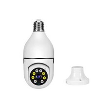(한글)(무료배송)전구형 무선 CCTV 1080p 720p 2.4G 5G 스마트폰 간편설치 360도 회전 매장 사무실 창고 카메라, 720p 2.4G(영어) 흰색