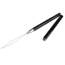 뜨개질코바늘 돗바늘 자이언트얀 머리 확장 사용 도구에 대한 2in1 래치 후크 크로 셰, 검은색