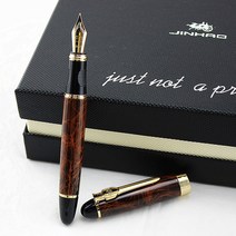 정품 만년필 풀 메탈 골드 펜 골든 클립 0.5 중간 펜촉 비즈니스 사무용품, 굽은 펜촉 1.0MM, W