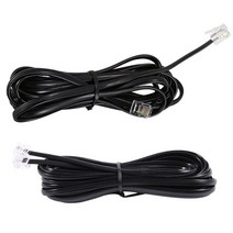 2X RJ11 6P4C 전화 케이블 코드 ADSL 모뎀 5 미터 및 3, [01] Black, 01 Black