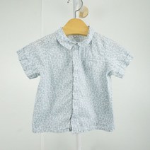 Bonpoint 나뭇잎 반팔셔츠 화이트블루 (키즈 18개월)
