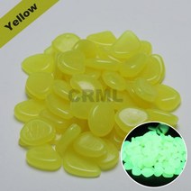 조경 꾸미기 자갈 어항 정원 야광 조경돌 100 pcs 빛나는 돌 조약돌 어두운 정원에서 노을 빛 산책로 경로 파티오 잔디 장식에 대 한 바위, bright yellow