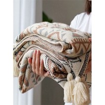 잇츠홈데코 보헤미안 에스닉 테슬 블랭킷