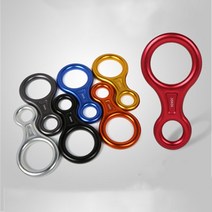 하강기 암벽 클라이밍 장비 용품 35KN 8 링 디펜더 탈출 로프 하강 장치 Abseiling 내리막 안전 야외 암벽, 01 Silvery