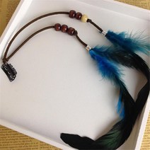 저스트파 유행 Boho 깃털 머리띠 가발 페르시 머리 장식 수제 헤어 클립 액세서리