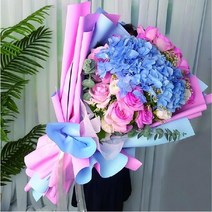 [이거찜] 꽃다발 꽃방수포장종이 종이접기 (20매)14color 리본 9color모모샵, 06 스카이+딥스카이_02 아이보리