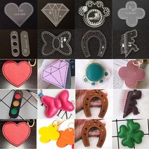 가죽공예 목형 철형 아크릴 목재 16종 토끼 곰돌이 고양이 키링 DIY, 아크릴 B타입개