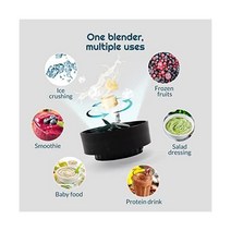 iCucina 퍼스널 블렌더 초고속 믹서기 포터블 쉐이크 스무디 Single Serve 28oz 컵s To-Go Lids, 휴대용 총알 블렌더_검은색