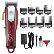 프로바리깡 미용실바리깡오리지널 Wahl 8148 매직 클립 전문 헤어 클리퍼 남성용 전기 무선 트리머 이발사, 02 8148-red_02 Eu 플러그