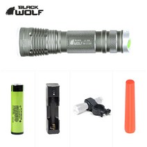 블랙울프 LC-858 자전거라이트 세트 캠핑랜턴 LED 라이트 손전등 후레쉬 18650, 라이딩세트, 3500mAh, 그레이